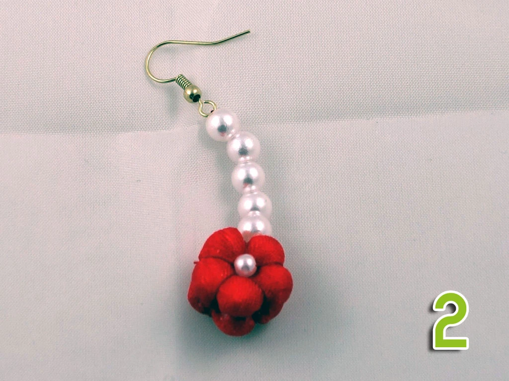 Paire De Boucle D'oreille Fleurs En Tissu De Kimono S – Image 5