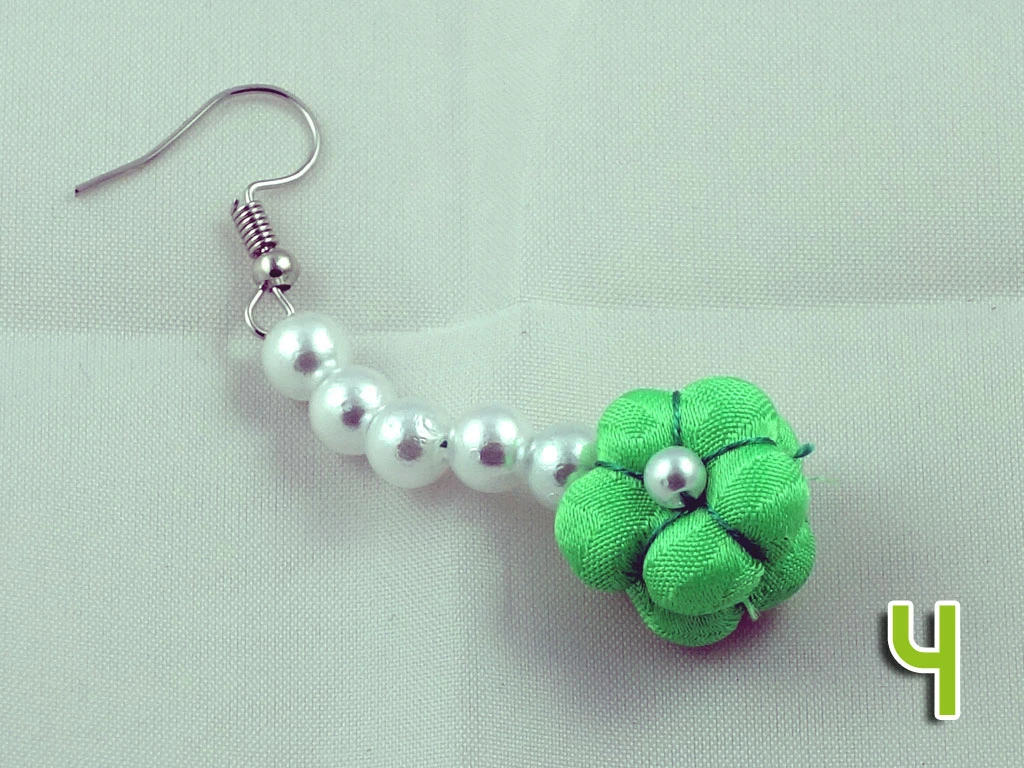 Paire De Boucle D'oreille Fleurs En Tissu De Kimono S – Image 10