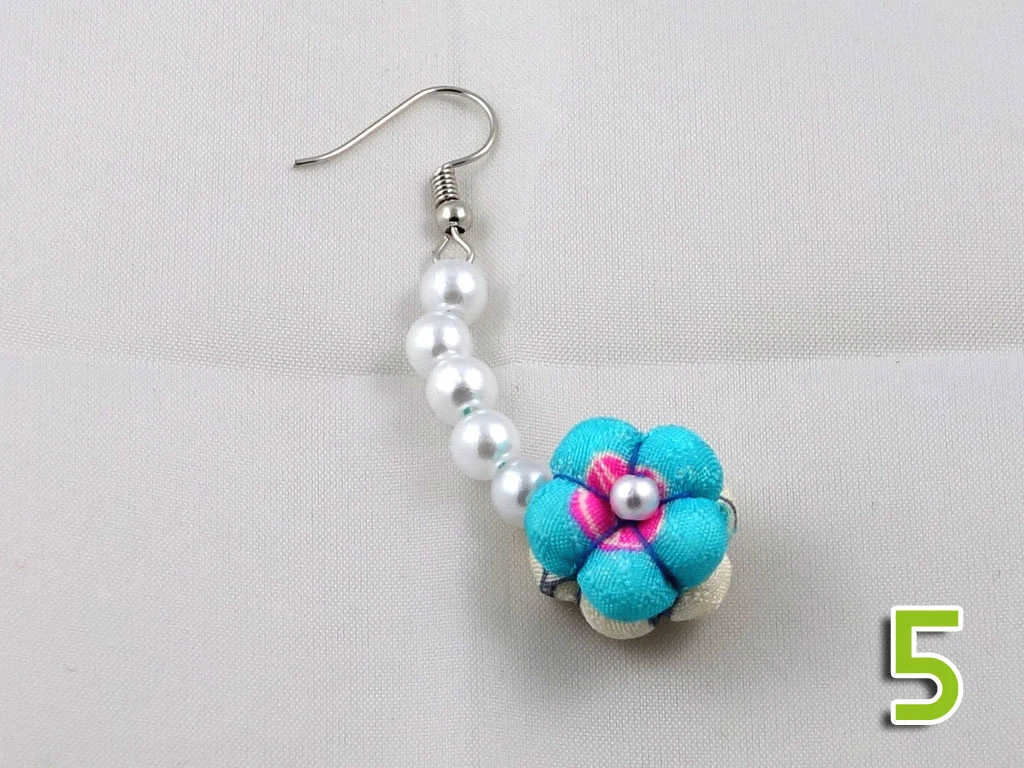 Paire De Boucle D'oreille Fleurs En Tissu De Kimono S – Image 12