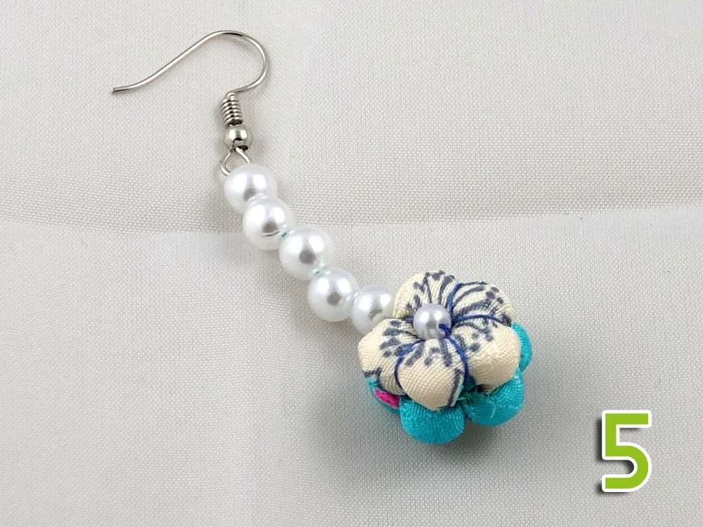 Paire De Boucle D'oreille Fleurs En Tissu De Kimono S – Image 13