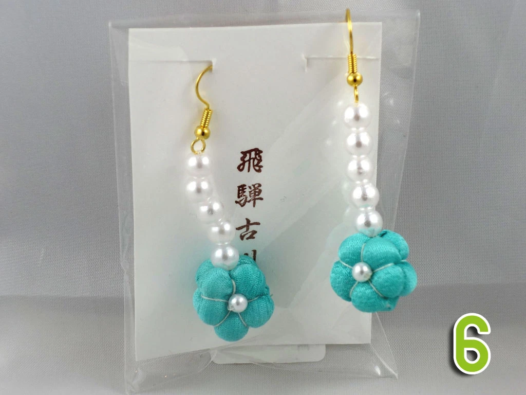 Paire De Boucle D'oreille Fleurs En Tissu De Kimono S – Image 14