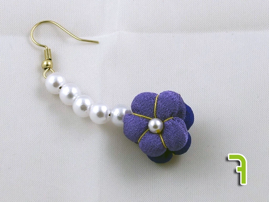Paire De Boucle D'oreille Fleurs En Tissu De Kimono S – Image 18