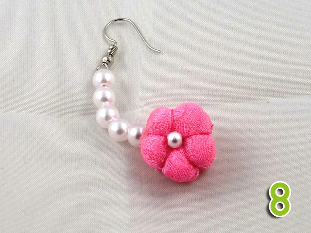 Paire De Boucle D'oreille Fleurs En Tissu De Kimono S – Image 20