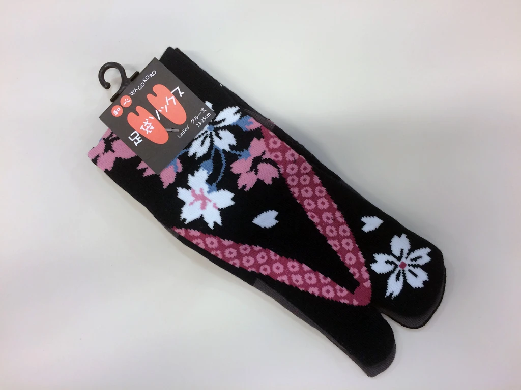 Chaussettes Tabi Sakura Black 23-25cm