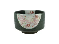 Chawan / Bol à Matcha émaillage Partiel Blanc à Petites Fleurs