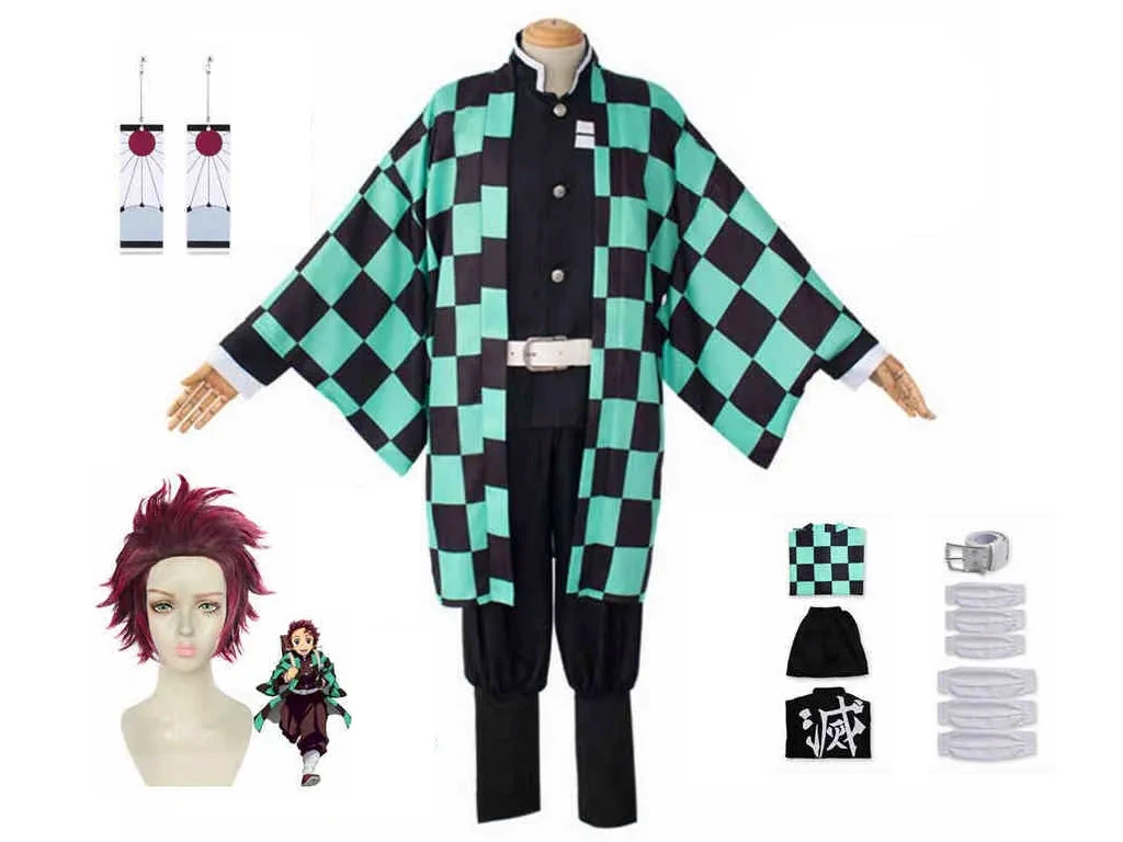 Cosplay Demon Slayer Tanjiro Kamado Avec Wig 1 Cosplay Demon Slayer Tanjiro Kamado Avec Wig