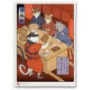 Estampe Ukiyo-e "Ramen Cats"