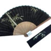 Eventail Homme "Bambou" Noir Avec Pochette