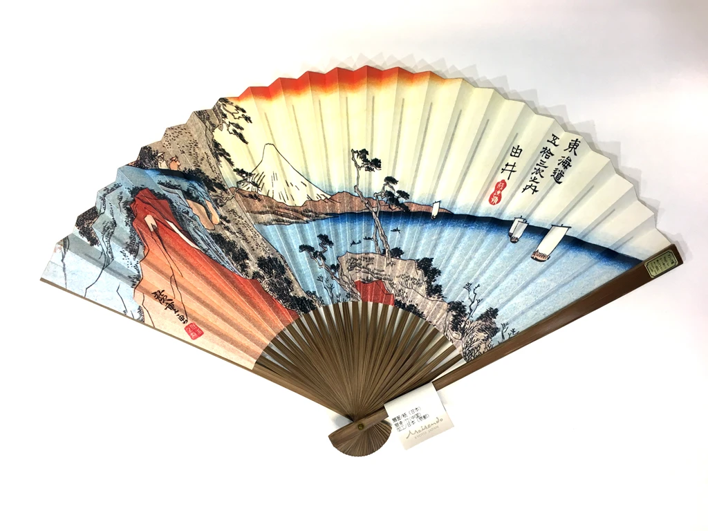 Eventail Hokusai Vue Fuji Papier
