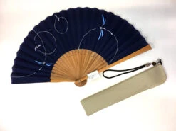 Eventail Homme Libellules Avec Pochette