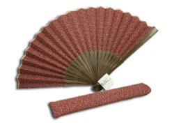 Eventail Rouge "nami" Avec Pochette