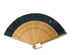 Eventail Oiseau Pluvier Sur Fond Noir Avec Pochette