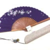 Eventail Violet Sakura Avec Pochette