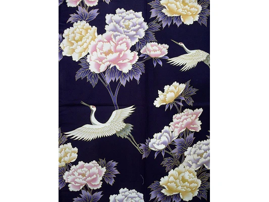 Happi Femme "grues & Pivoines" - Navy 2 Happi Femme "grues & Pivoines" - Navy – Image 2