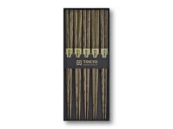 Lot De 5 Paires De Baguettes Bois Tigré