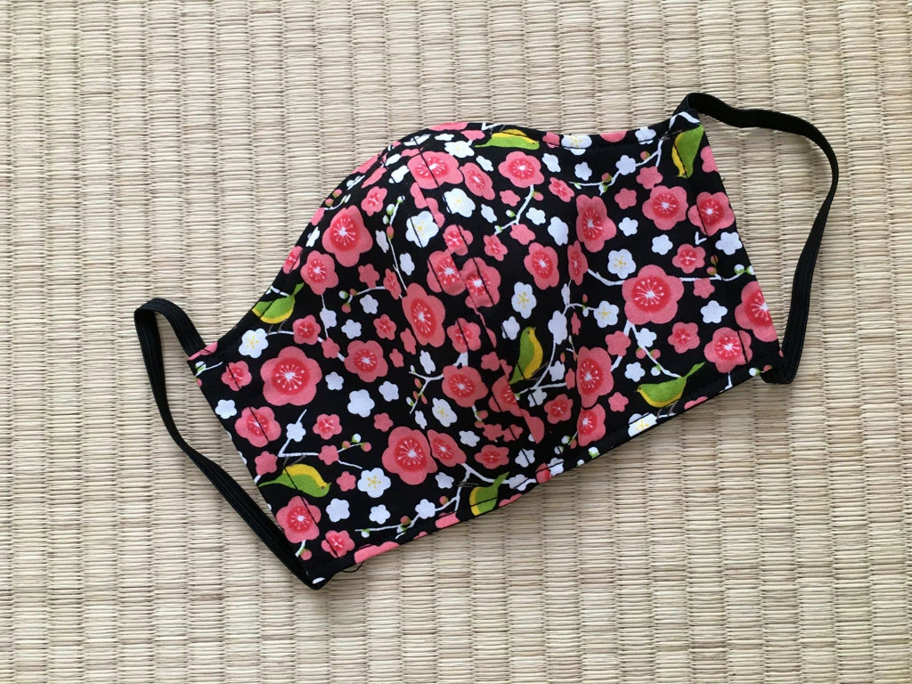 Masque De Protection Tissu Japonais - Mini Sakura Roses