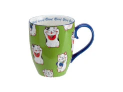 Tasse Maneki Neko Verte Kawaii