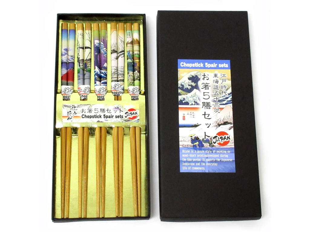 Lot 5 Paires De Baguettes "Ukiyoe -zen" 1 Lot 5 Paires De Baguettes "Ukiyoe -zen"