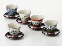 Set De 5 Tasses à Thé + Sous-tasses Somenishiki Irodori