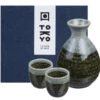 Service à Saké Oribe Irabo (tokuri + 2 Tasses)