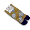 Chaussettes Tabi Fleurs Mauves Sur Fond Caramel 23-25cm