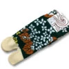 Chaussettes Tabi Petites Fleurs Sur Fond Vert 23-25cm