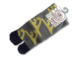 Chaussettes Tabi Vagues Jaunes Sur Fond Gris 23-25cm