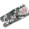 Chaussettes Tabi Petites Fleurs Blanches Sur Fond Gris 23-25cm