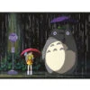 Tableau Bois Ghibli - Totoro à L'arrêt De Bus