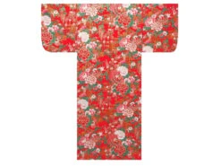 Yukata Femme "temari Et Pivoines" - Rouge - Taille M