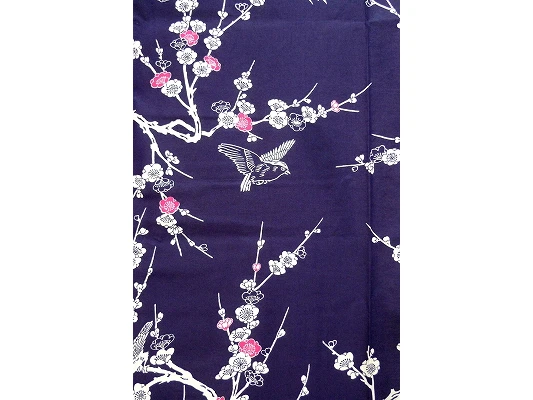 Yukata Femme "fleur De Prunier" - Navy - Taille M – Image 2